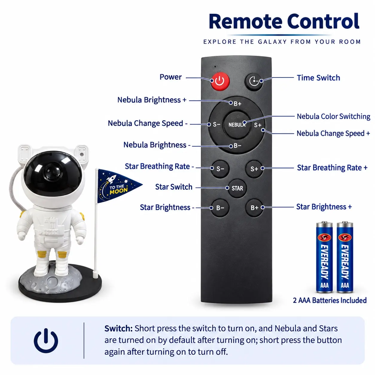 Astronaut Galaxy Star Projector with Remote Thumbnail 8