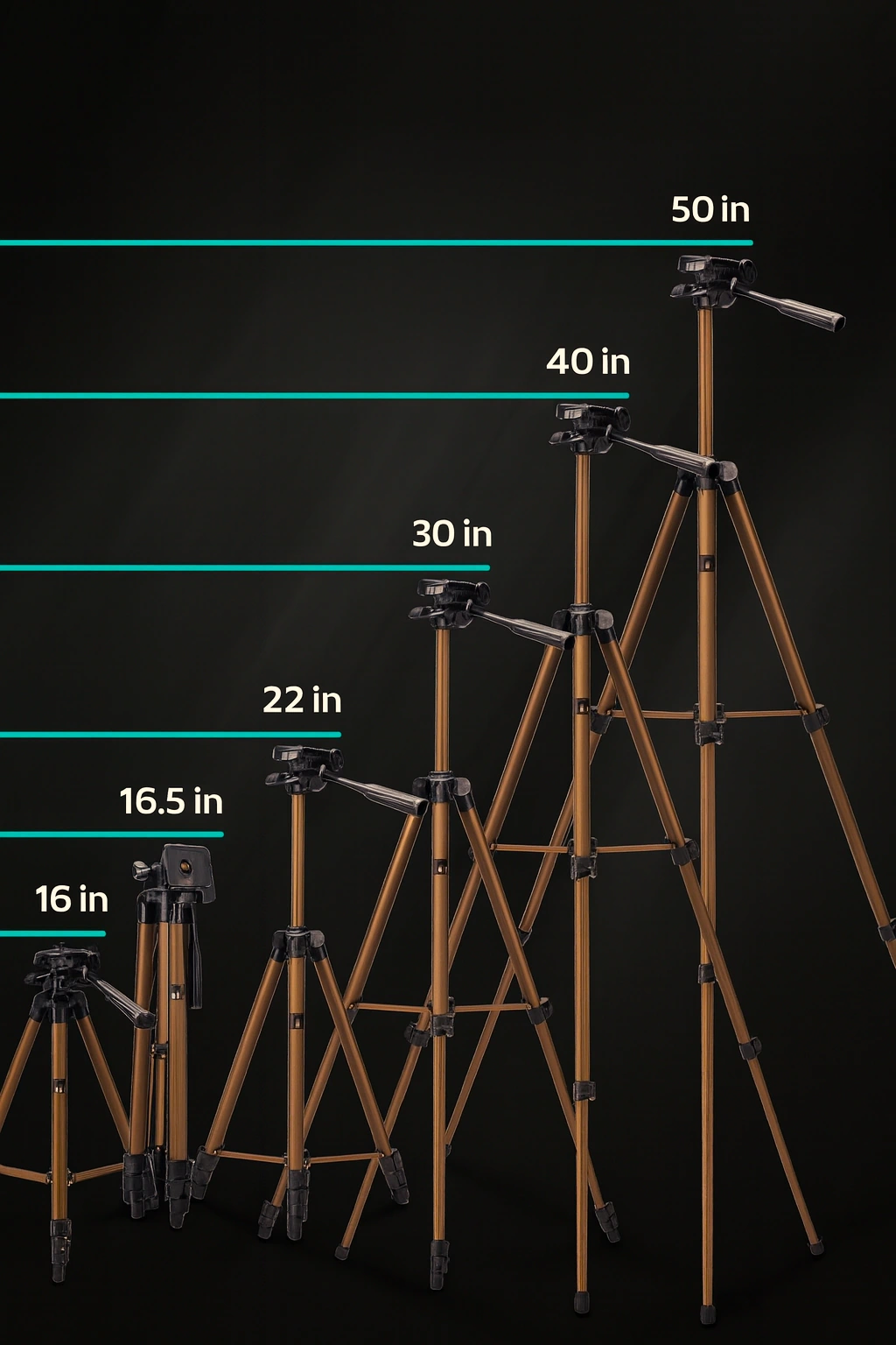 52-Inch Aluminum Camera Tripod with Mount Thumbnail 5
