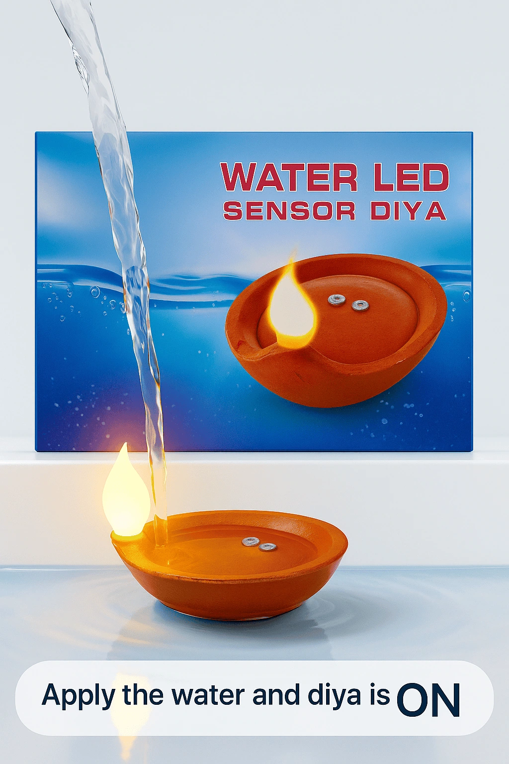 LED Floating Water Sensor Diyas (Pack of 12)